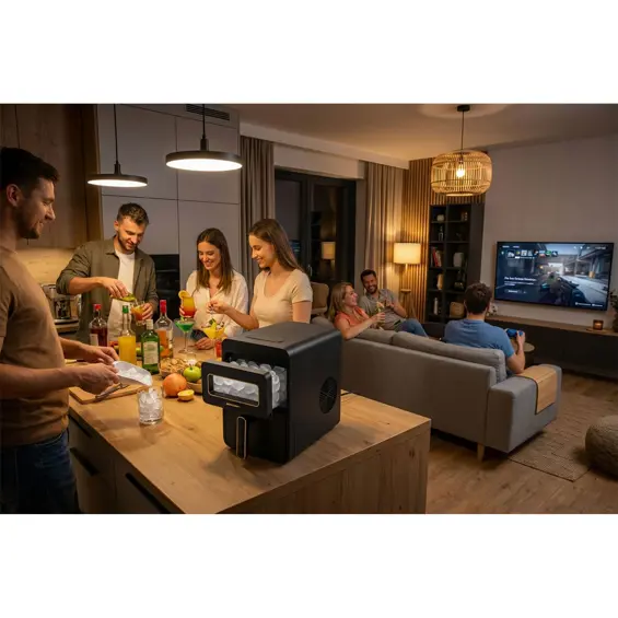 Berdsen BD-421 ledomat 112 W – 12 kg/24 h, spremnik 1,1 L, 2 veličine leda, AutoClean, crni