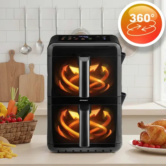 Berdsen BD-663 Air Fryer dvokomorna friteza na vrući zrak 11,6 L 3000 W – 9 programa, Dual Zone