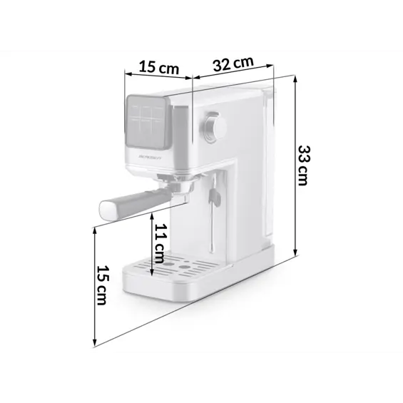 Berdsen BD-770 ručni espresso aparat 20 bara, srebrni – jednostavno i brzo pripremanje kave