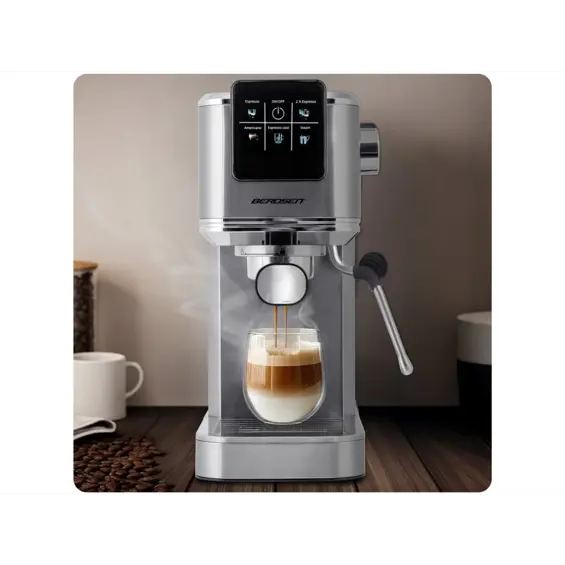 Berdsen BD-770 ručni espresso aparat 20 bara, srebrni – jednostavno i brzo pripremanje kave