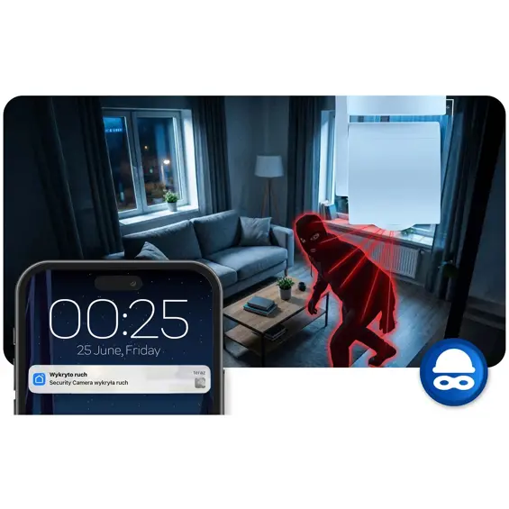 BERDSEN BD-942 – Rotirajuća Wi-Fi IP kamera 3 MP, noćni vid 10 m, praćenje pokreta, dvosmjerni zvuk, Tuya Smart, bijela
