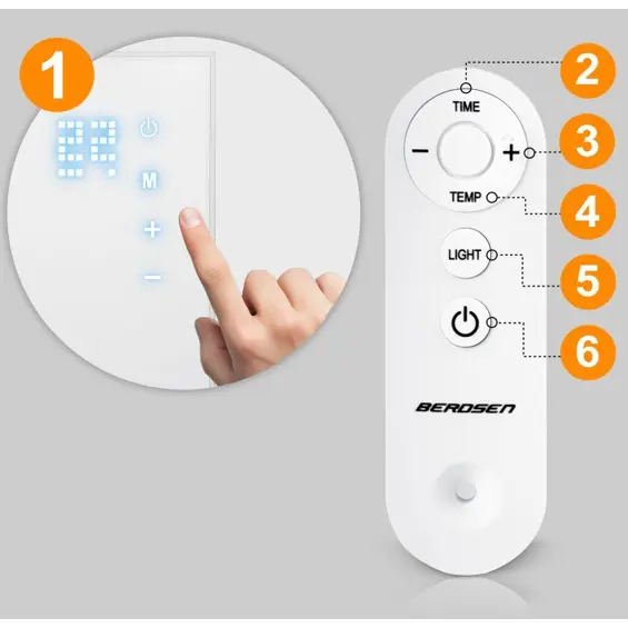 Berdsen BD-992 – Infracrvena grijalica 1000 W, Wi-Fi, Tuya Smart, daljinski upravljač