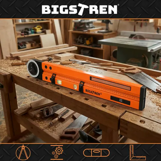 BIGSTREN 3u1 podesivi kutomjer, libela i šestar 500 mm