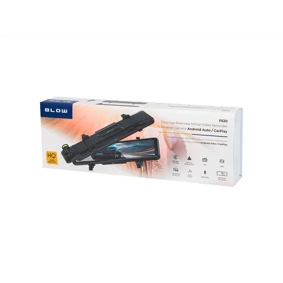 Blow F620 pametno retrovizor ogledalo – DVR kamera, CarPlay, Android Auto + stražnja kamera