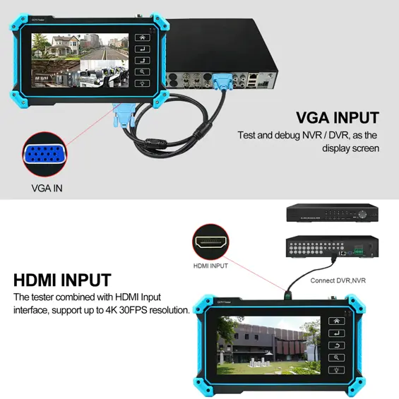 BLOW IPC-5100 Plus Tester za CCTV Kamere – 8 MP, 4K, 5" IPS Dodirni Zaslon, PoE, Wi-Fi