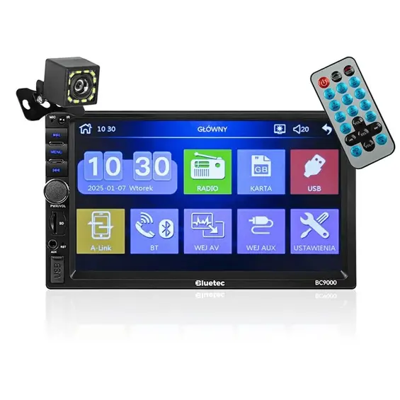 BLUETEC BC9000 2DIN Auto Radio 7" Touch – Bluetooth, Mirror Link, RDS + Kamera za Vožnju Unatrag