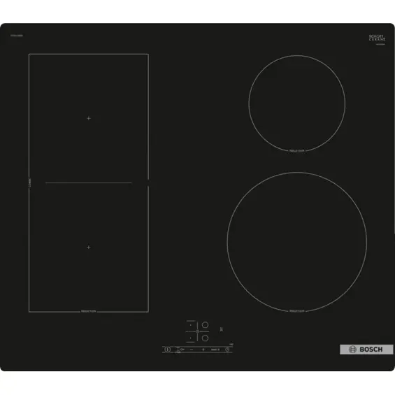 BOSCH Serie 4 PVS61RBB5E – Ugradbena indukcijska ploča 60 cm, 4 zone, CombiZone, PowerBoost, TouchSelect, 6900 W, crna