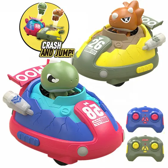 Bumper dinosauri 2 autića za sudaranje na daljinsko upravljanje KAZOO DC302A, glazba i svjetlo