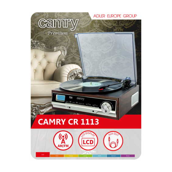 Camry CR 1113 Gramofon s Radiom – 3 Brzine, Ugrađeni Stereo Zvučnici, Retro Drveno Kućište
