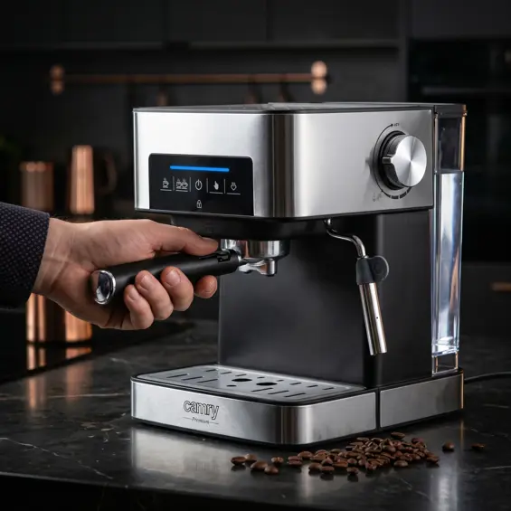 Camry CR 4410 Aparat za Espresso 15 Bar – 1000 W, Cappuccino, Dodirna Upravljačka Ploča