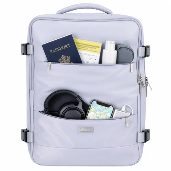 Camry CR 6880 putni ruksak 24 L – 40 × 20 × 30 cm, za laptop 17", USB-A/USB-C, svijetlo ljubičasti