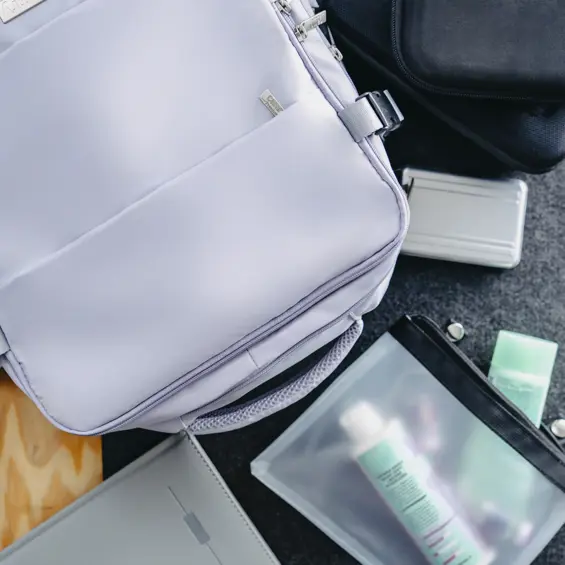 Camry CR 6880 putni ruksak 24 L – 40 × 20 × 30 cm, za laptop 17", USB-A/USB-C, svijetlo ljubičasti