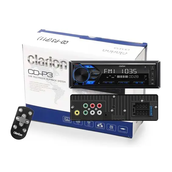 Clarion P11 1DIN autoradio Bluetooth – USB, microSD, AUX, daljinski upravljač