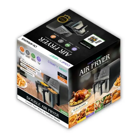 Comfy Nest CN-AFD45NS Dual Air Fryer 9L 1700W – Dvostruka Friteza na Vrući Zrak s 2 Košare