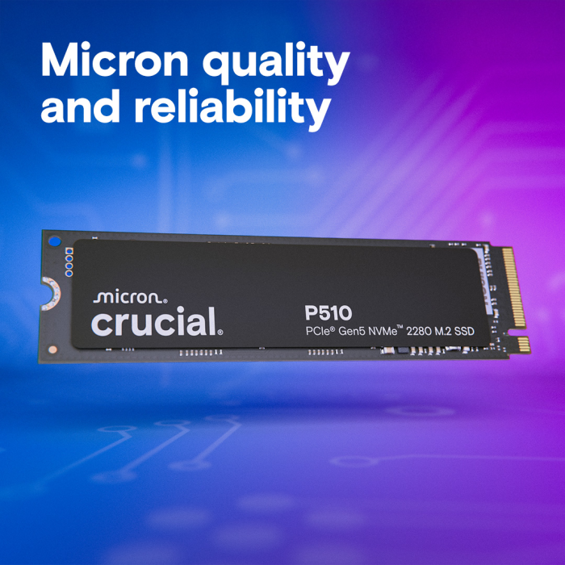 Crucial P510 2TB PCIe Gen5 NVMe M.2 2280 SSD (do 10000 MB/s)
