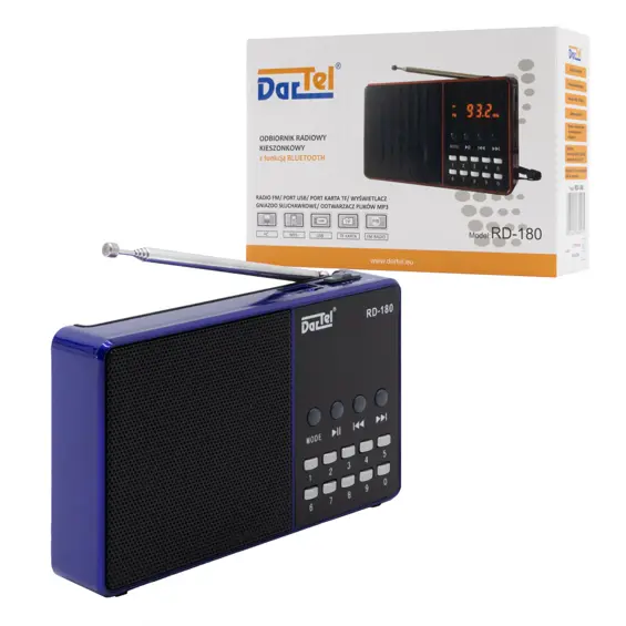 Dartel RD-180 FM Radio s Bluetoothom i Punjivom Baterijom – Plavi