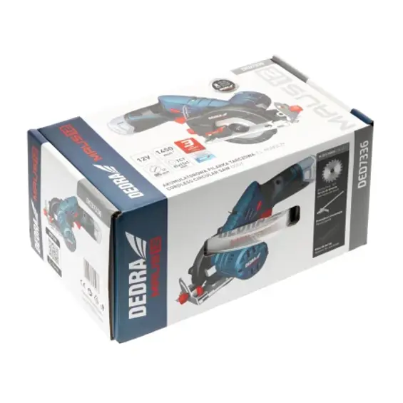 DEDRA MAUS12 DED7336 akumulatorska mini kružna pila 12 V 85 mm – rez do 26,5 mm (bez baterije i punjača)