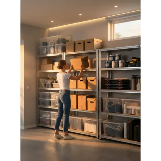 DEDRA N1405 metalni skladišni regal s 5 MDF polica 154 × 75 × 30 cm – 875 kg