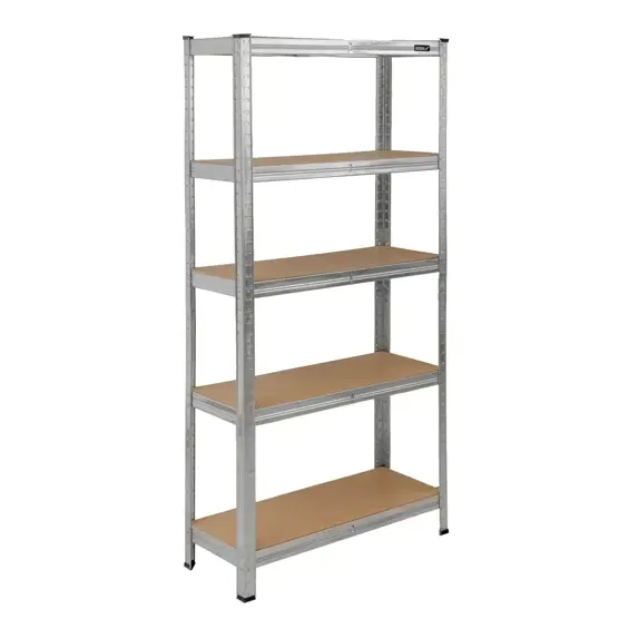 DEDRA N1405 metalni skladišni regal s 5 MDF polica 154 × 75 × 30 cm – 875 kg