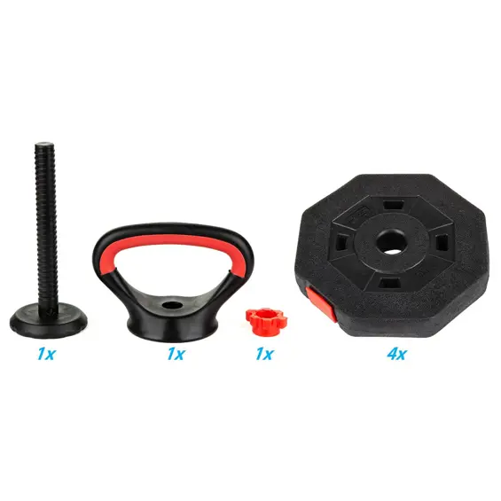 EB FIT podesivi kompozitni kettlebell 10 kg – 4 × 2,5 kg, podesiva težina