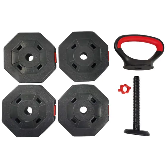 EB FIT podesivi kompozitni kettlebell 10 kg – 4 × 2,5 kg, podesiva težina