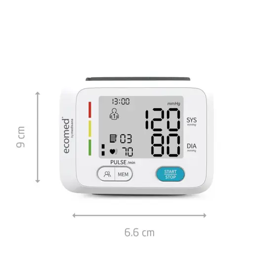 Ecomed by Medisana BW-83E Tlakomjer za Zapešće – Za 2 Korisnika, Veliki LCD Zaslon i Memorija Mjerenja