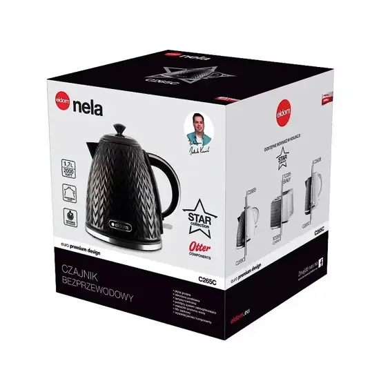Eldom C265C Nela – Električno kuhalo za vodu 1,7 L, 2000 W, crno
