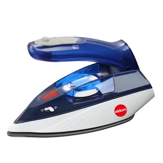 ELDOM DA50 putno parno glačalo 900–1100 W – sklopiva ručka, keramička ploča, para 15 g/min, udar pare 70 g/min
