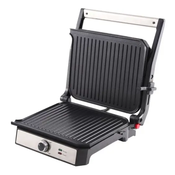 Eldom GK200 Kontaktni Grill – 2000 W, Regulacija Temperature, 2 Posude za Masnoću i Neprianjajuće Ploče