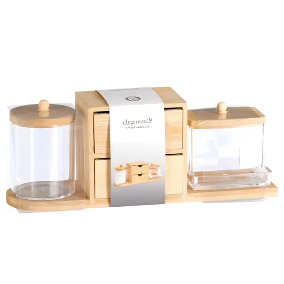 Eleganza bambusov kupaonski organizer za kozmetiku – 30 × 8 × 11,5 cm
