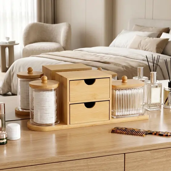 Eleganza bambusov kupaonski organizer za kozmetiku – 30 × 8 × 11,5 cm