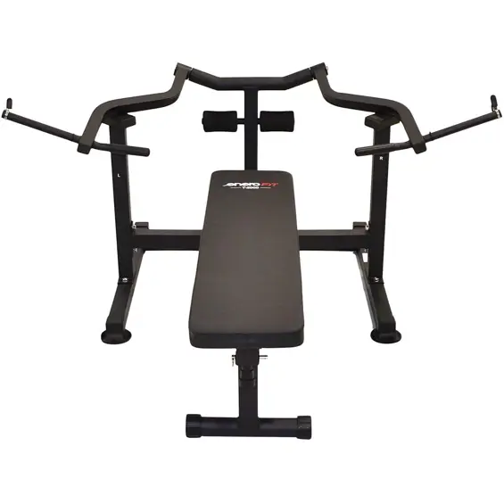 ENERO FIT T-2000 – Multifunkcionalna klupa za vježbanje s podesivim nagibom i neovisnim rukama za potisak, opterećenje do 120 kg, crna