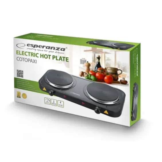 Esperanza EKH010K Električni Štednjak s 2 Ploče – 2000 W, 5 Razina Snage