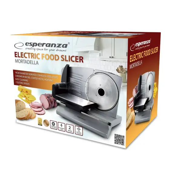 Esperanza EKM018K Mortadella električna rezačica/mesoreznica 150 W