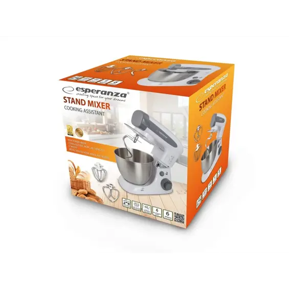 Esperanza EKM024 Cooking Assistant Planetarni Mikser – 800 W, Posuda 4 L, 6 Brzina, Pulse