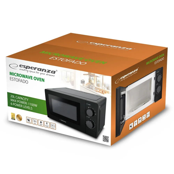 Esperanza Estofado EKO011K Mikrovalna Pećnica 20 L – 700 W, 5 Razina Snage, Funkcija Odmrzavanja