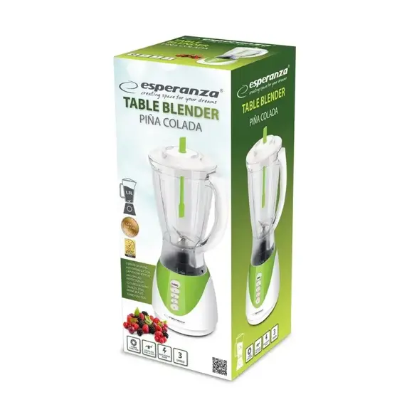 Esperanza PINA COLADA Blender 1,5 L – 350 W, 3 Brzine, Turbo Funkcija