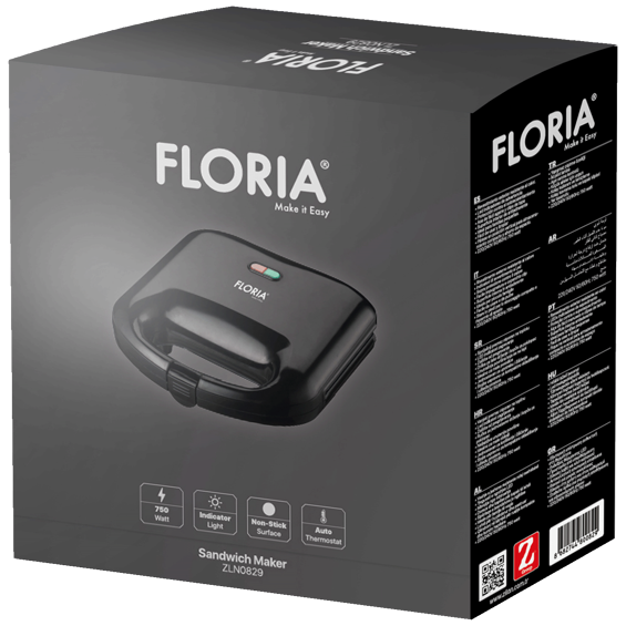 Floria Toster, LED indikator, 750 W - ZLN0829 BK