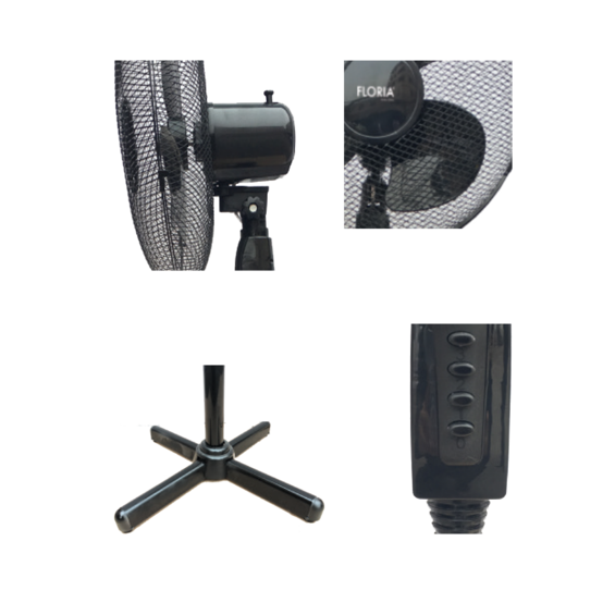 Floria Ventilator sa postoljem, promjer 40 cm, 40 W, crna - ZLN1181