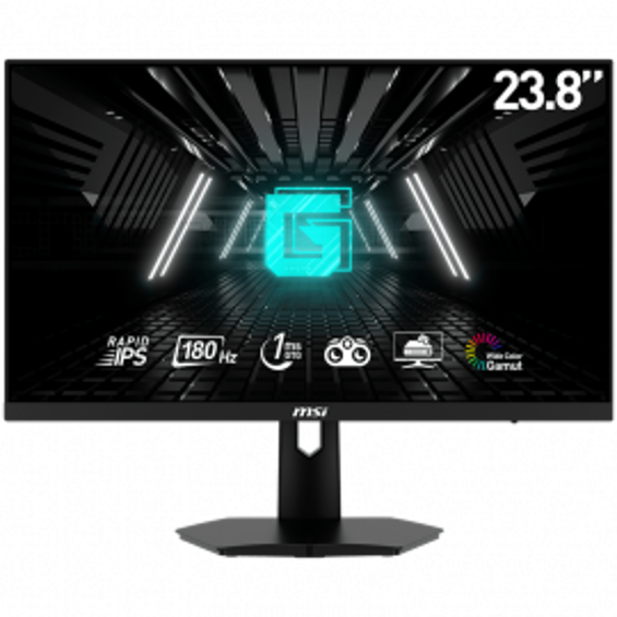 Gaming Monitor MSI G244F E2, 24" Full HD Rapid IPS, 180Hz, 1ms GtG, Adaptive-Sync, VESA, Crni