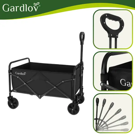 Gardlov 27542 Sklopiva Vrtna Kolica – 90 L, Nosivost 100 kg, 4 Kotača