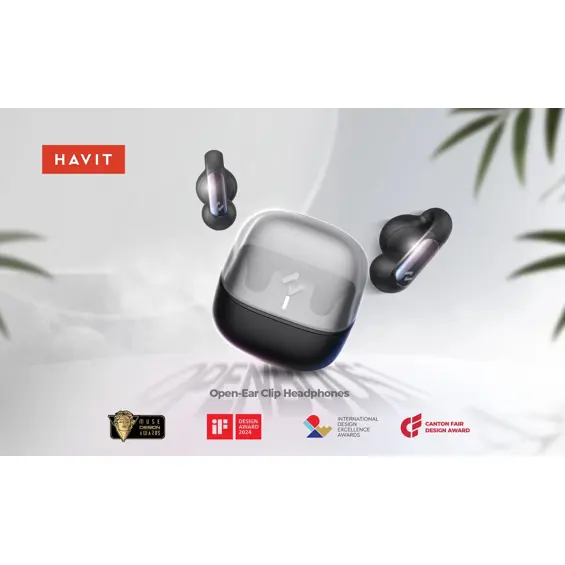 Havit OpenBuds 1 TW980 open-ear Bluetooth slušalice crne