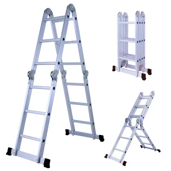 Herzberg HG-5002 aluminijske višenamjenske sklopive ljestve 3,62 m