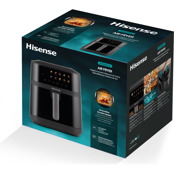 Hisense HAF1800DCD Air Fryer 6.3L 1800W – Digitalna zračna friteza s 10 programa i dvostrukim grijanjem