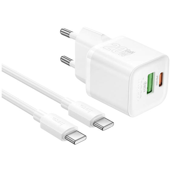 hoco. Punjač kućni sa type C kabelom, PD20W + QC3.0 - N65 Ingenious type C