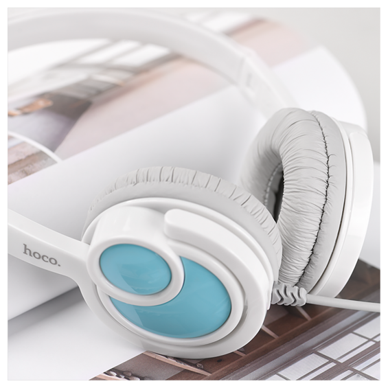 hoco. Slušalice sa mikrofonom, 3.5 mm,dužina kabela 1.5 met,bijela - W17 Delightful Headphones MIC WH