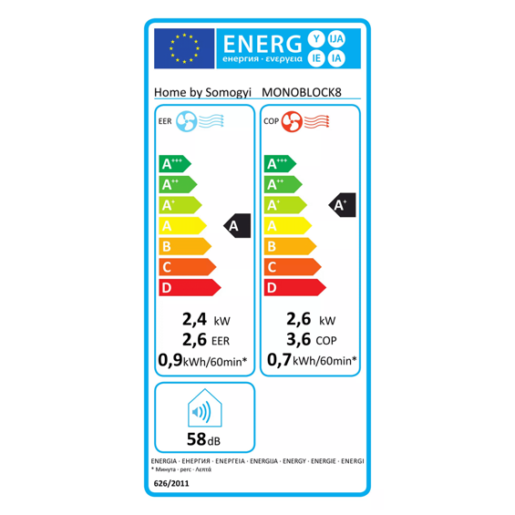 home Monoblok klima uređaj, 9000 Btu, 2.45/2.63 kW, WiFi, A/A+ - MONOBLOCK8