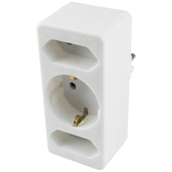 home Strujni razdjeljnik, 2 x EURO + 1 x Shuko utičnica - NV 13/WH