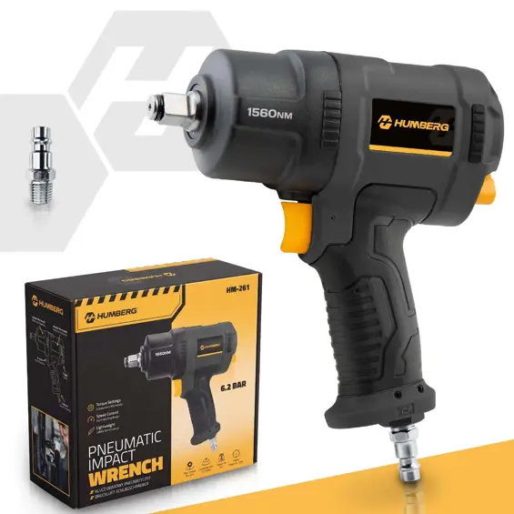 Humberg HM-261 pneumatski udarni ključ 1/2" 1560 Nm – 8500 o/min, Twin Hammer, 3 razine snage