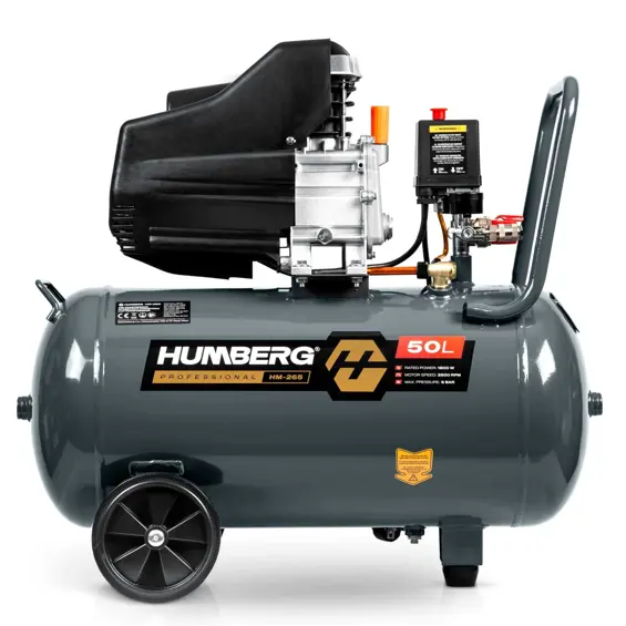 Humberg HM-265 – Uljni kompresor za zrak 50 L, 1800 W, 10 bara